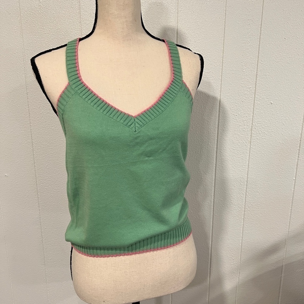 Blue River green knitted top with cross back straps